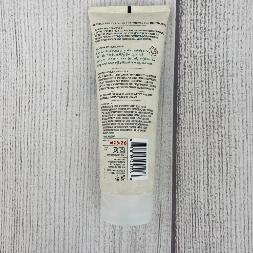 Curlsmith Wash & Scrub Detox Pro-Biotic Shampoo 8oz Clarifying Scalp Scrub